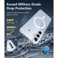 thumbnail image 5 of KOMI for Samsung Galaxy S24-FE Case: Clear Military Grade Drop Protection Anti Yellowing Slim Case - Rugged Shockproof Protective Transparent Cell Phone Cover Clear Magnetic, 5 of 5