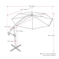thumbnail image 2 of CorLiving 9.5ft Tilting Cantilever Outdoor Patio Umbrella with Steel Frame and 8 Support Arms, Wine Red, 2 of 10