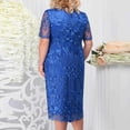 thumbnail image 4 of Jusqu'à 65 % de Rabais! Robes d'Été à la Mode pour Femmes 2024 Grande Taille Robe à Manches Courtes avec Empiècements Brodés en Dentelle Cocktail Fête, 4 of 6