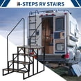 thumbnail image 3 of BeesClover RV Steps with Handrail,Heavy Duty Stable Universal Stair,Mobile Home Stairs Outdoor RV Step Ladder for Travel Trailer Pool Hot Tub Trampoline, 3 of 7
