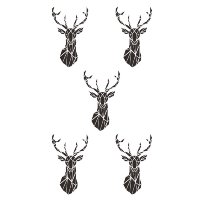 Redempat Living Space With 3D Mirror Deer Wall Sticker Easy To Paste And Remove black L 5Set