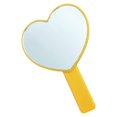 thumbnail image 1 of Becaristey Charmant Miroir en Forme de Cœur Beauté Aspect Simple Face Mignon Jaune Style A 1Ensemble, 1 of 6