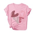thumbnail image 2 of Styesk T-Shirts pour Femmes Saint-Valentin Graphique Décontracté Grande Taille Hauts Imprimé Cœur Hauts de Sortie Confortables Doux Col Rond T-Shirts Chandail Mode Léger Manches Courtes T-shirt, 2 of 3