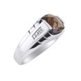 thumbnail image 4 of RYLOS Cushion Shape Checker Top 12MM Smoky Quartz Color Stone & Diamonds Set in Sterling Silver Size 11, 4 of 6