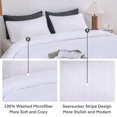 thumbnail image 4 of AveLom Seersucker Comforter Set - Full Size 80x90 Inches White 3 Pieces Unisex, 4 of 5