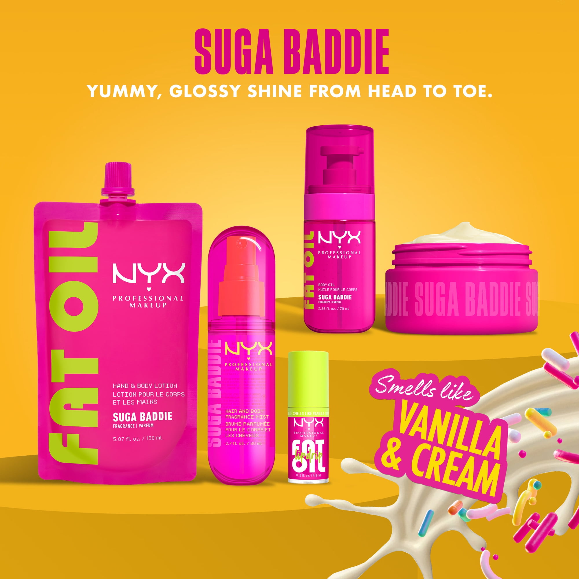 NYX Professional Makeup Lotion Fat Oil Hydrat. 24 h Légère, Suga Baddie