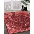 thumbnail image 3 of Ahgly Tapis de Zone Carré Orange Transitionnel Lavable en Machine, 4 Pieds Carré, 3 of 7