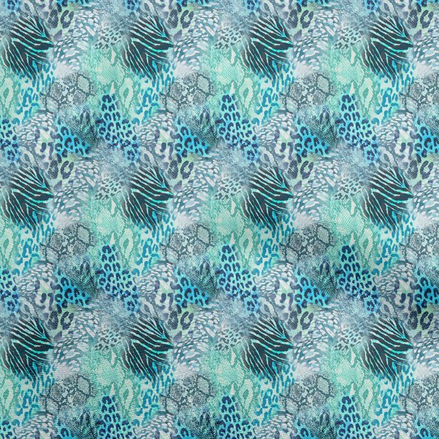 oneOone Rayon Turquoise Green Fabric Animal Skin Craft Projects Decor Fabric Printed By The Yard 56 Inch Wide