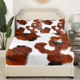 thumbnail image 3 of Erosebridal Rustic Cow Print Full Sheet Sets, Farmhouse Animal Bedding Full Size, Kids Adult, 4pcs, 3 of 7