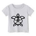 thumbnail image 3 of LUOGENLI T-Shirt pour Filles Garçon et Fille Mode Décontractée Imprimé Col Rond Ample Manche Courte T-Shirt Haut Maxi Hauts Denim Blanc 3-4 Ans, 3 of 3
