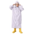 thumbnail image 1 of Toddler Rain Jacket Children's Extended Coverage Raincoat for Backpack Protection Hooded Students Solid Rain Jacket Cape De Pluie Enfant Purple 4 Years-6 Years, 1 of 4