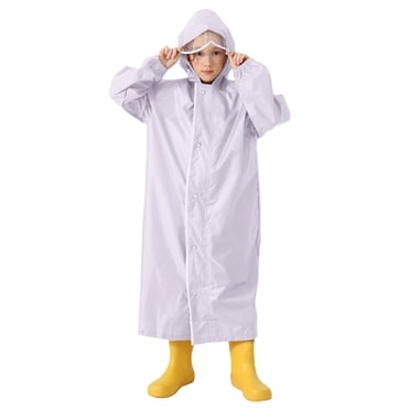 AJIWYH Combinaison de Pluie Muddy Buddy pour Enfants, Imperméable pour Enfants avec Sac d'École et Capuche Garçons et Filles Élèves Enfants Imperméable Long Uni (Violet, 2-4 Ans)