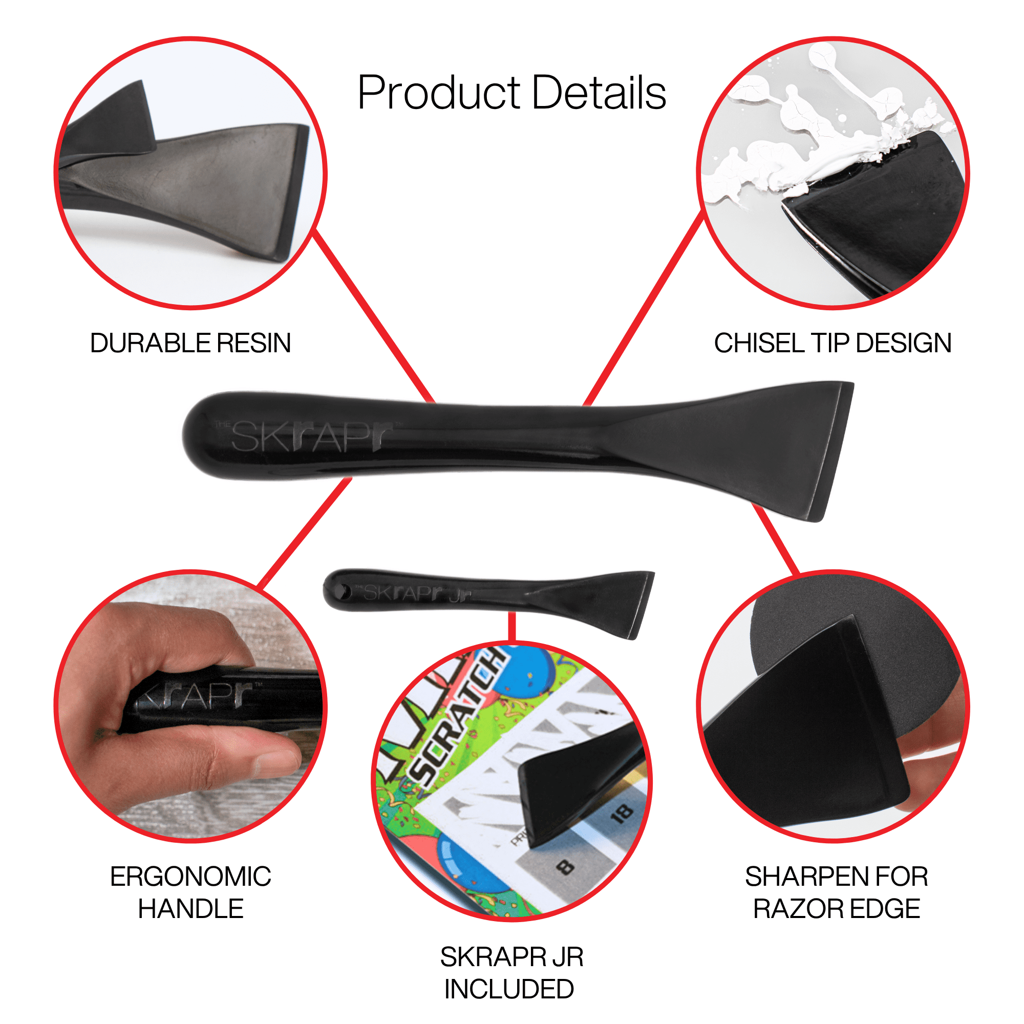 Plastic Scraper Tool, 2 Pack, Non-Scratch, 1.7 Inch Wide Blade, Long Ergonomic Handle, Heat Resistant (460F), Dishwasher Safe - Clean Ovens, Countertops, Hard Floors, Walls, and Windows