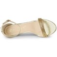 thumbnail image 4 of BLISSFUL STEP Women's Solid Color Open Toe Rhinestone Ankle Strap Stiletto Sandals, 4 of 5