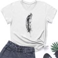 thumbnail image 4 of Plebaso T-Shirt Imprimé pour Femme Décontracté à Manches Courtes, T-Shirt Graphique à Col Rond, T-Shirts Amples d'Été 2025, 4 of 4