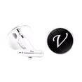 thumbnail image 1 of Maoww 1 Pair Men's Letter Cufflink Wedding Formal Initial Alphabet Stainless Steel Cufflink, Letter V, 1 of 6