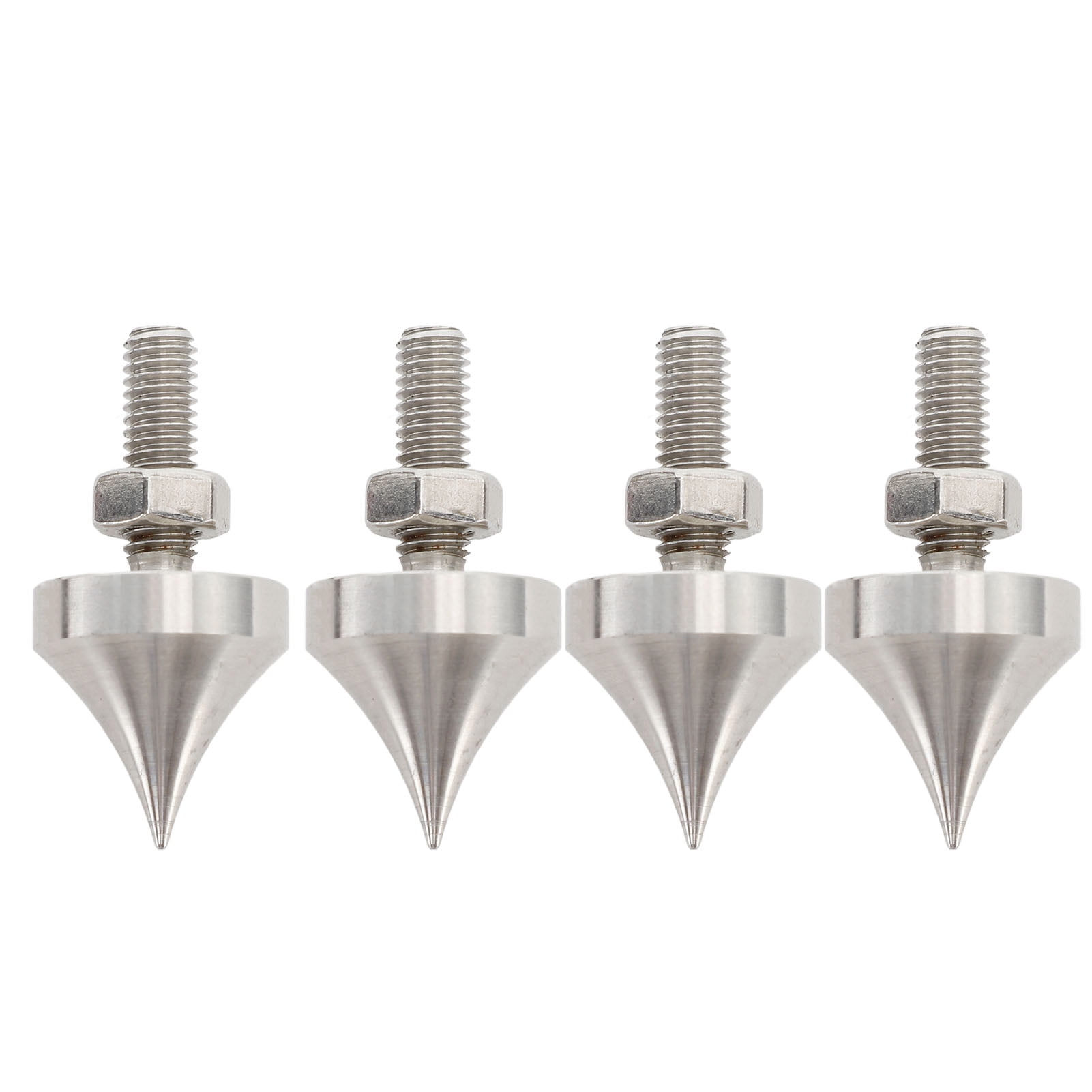 Speaker Spike Set, 4Pcs Stainless Steel Speaker Isolation Spikes Adjustable Height, Shockproof HiFi Speaker Turntable Isolation Stand Cone Feet For  CD DVD Player