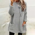 thumbnail image 2 of Pisexur Sweatshirts pour Femmes en Polaire Douce Hiver Chaud Manches Longues Col Rond Chandail en Molleton Mode Imprimé Floral Chandail Décontracté Surdimensionné Thermique avec Poches, 2 of 3