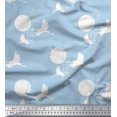 thumbnail image 1 of Soimoi Rayon Fabric Bamboo Tree,Moon & Stork Bird Decor Fabric Printed Yard 56 Inch Wide, 1 of 3