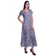 thumbnail image 4 of Moomaya Robe Longue Maxi pour Femmes à Manches Courtes, Robe Formelle/décontractée avec Poches P-TTG, 4 of 6
