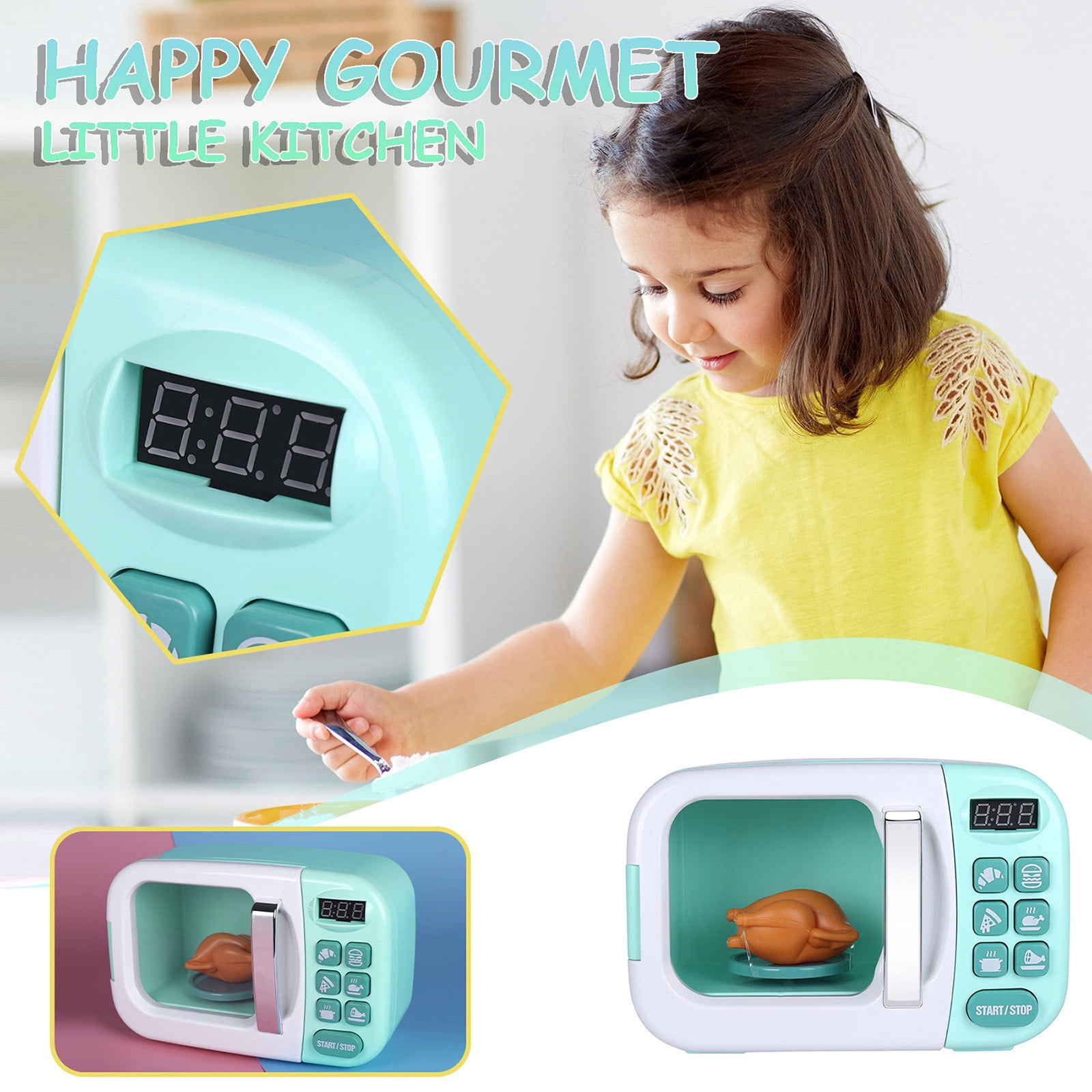 YANGHONGY Kitchen game simulation microwave oven large with light and sound