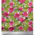 thumbnail image 1 of Soimoi Rayon Fabric Leaves & Lotus Floral Printed Craft Fabric by The Yard 56 Inch Wide, 1 of 5