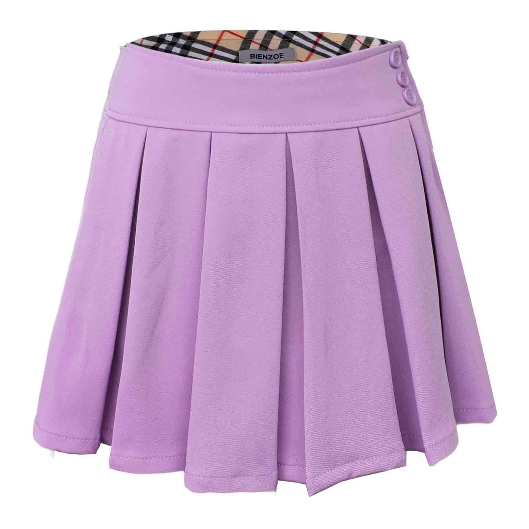 Bienzoe Jupe Cassis d'Uniforme Scolaire pour Fille, Extensible, Plissée, Taille Ajustable 12