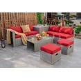 thumbnail image 1 of Costway Ensemble de Mobilier de Terrasse en Rotin 8 Pcs Housse de Rangement Imperméable Coussin Rouge, 1 of 10