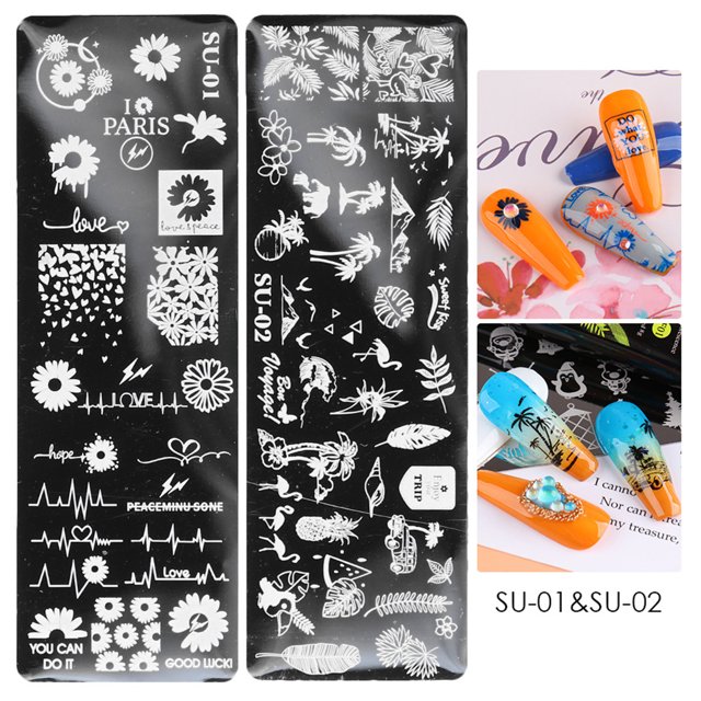 Plaques de Estampage pour Ongles Design Visage Humain Multiples Images Art de Manucure Solide Plaque d'Impression en Acier Inoxydable pour Fille