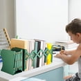 thumbnail image 4 of Summer Saving,Retractable Book Stand, Student Desktop Book Folding Display Shelf, Iron Bookcase, Stationery Storage, Adjustable Book Block Stand, | Metal, Green-474 $BS$3, 4 of 8