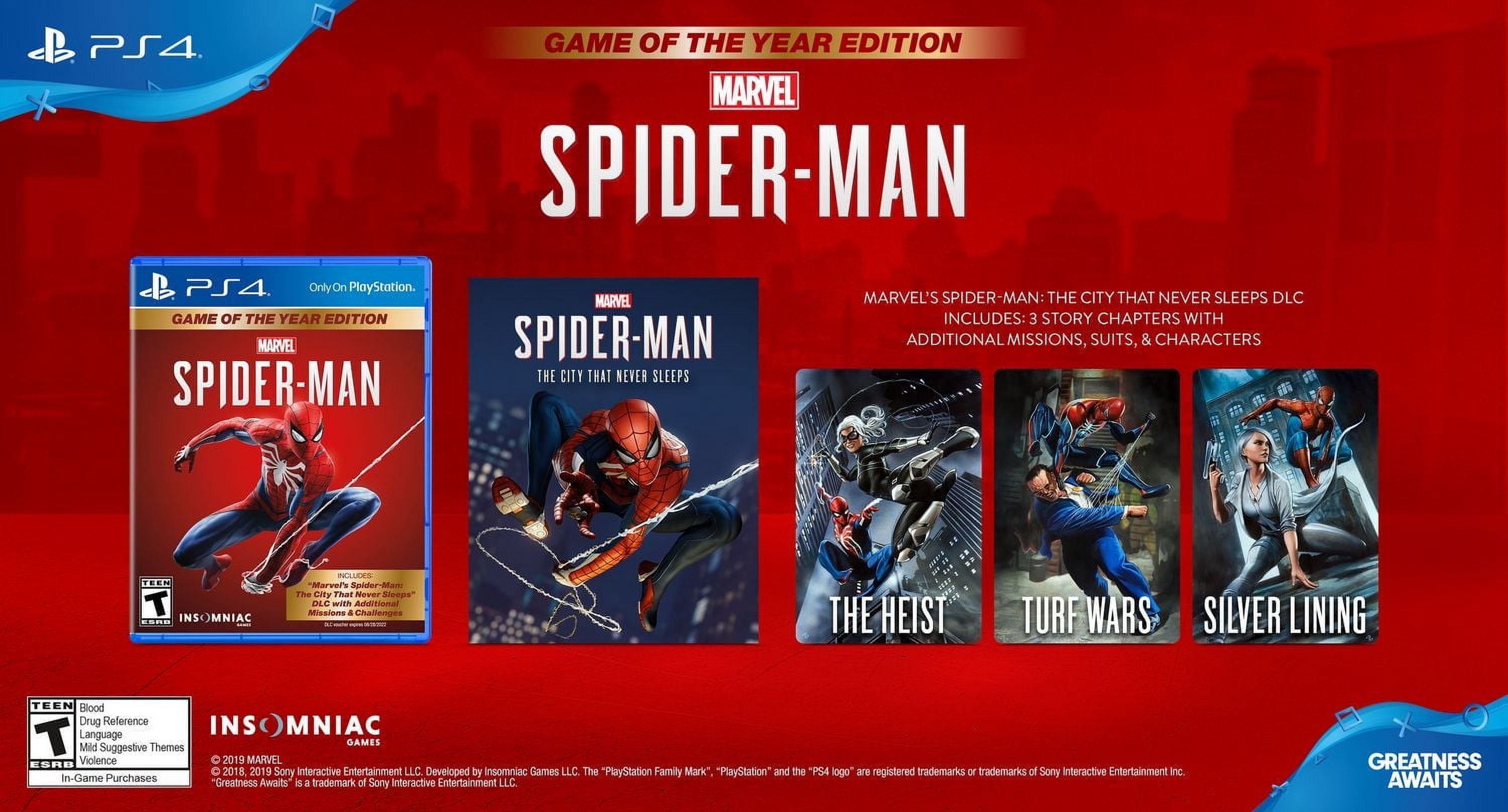 Jeu vidéo Marvel Spider-Man édition Jeu de l'année pour PS4
