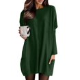 thumbnail image 1 of TJAZFJPA Robe Marron Femme Manches Longues Col Rond Longueur Genou Robe Slim Aguichant Décontractée Robe de Cocktail Blanche Froncée pour Femmes, 1 of 3