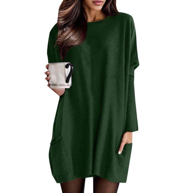 TJAZFJPA Robe Marron Femme Manches Longues Col Rond Longueur Genou Robe Slim Aguichant Décontractée Robe de Cocktail Blanche Froncée pour Femmes