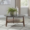 thumbnail image 2 of Coaster Table Basse Ronde SmartTop en Bois, Gris Fumé/brun Foncé, 2 of 9