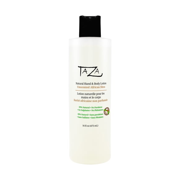 Premium Taza Natural Unscented African Shea Hand & Body Lotion
