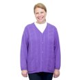 thumbnail image 1 of Silverts Women Cardigan Open Back Knit Sweater, S, Lavender, 1 of 2