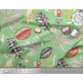 thumbnail image 2 of Soimoi polyester Crepe Fabric Berries,Oak Chestnut Leaves Print Fabric by the Yard 52 Inch Wide, 2 of 3