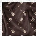 thumbnail image 4 of Soimoi Modal Satin Fabric Notes & Guitar Musical Instrument Print Fabric by Yard 42 Inch Wide, 4 of 5