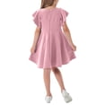 thumbnail image 4 of QIPOPIQ Robe Patineuse de Fête pour Fille à Manches Courtes, Décontractée, Vintage, Col Peter Pan, Coupe Évasée, avec Poches, 4-12 Ans, Liquidation, 4 of 4