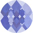 thumbnail image 1 of Ahgly Company Machine Washable Indoor Round Transitional Blue Angel Blue Area Rugs, 3' Round, 1 of 7