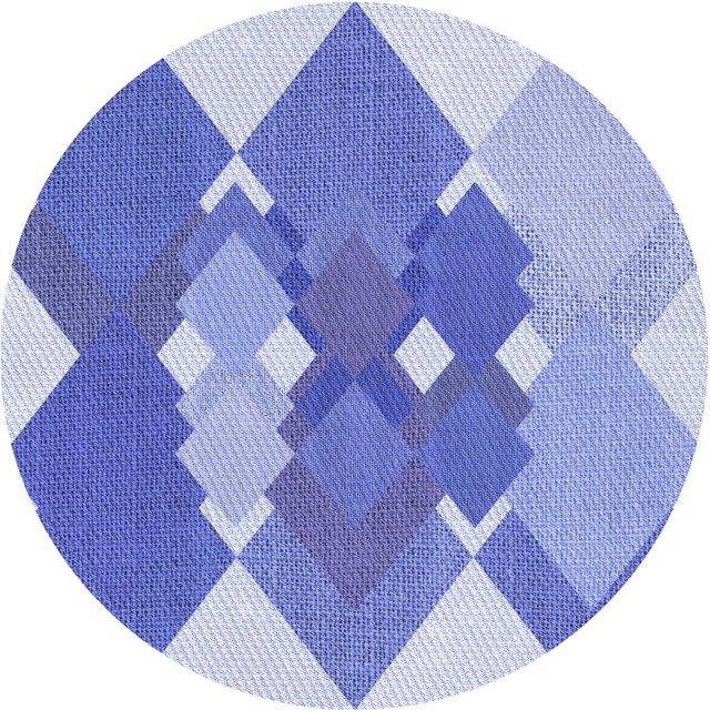 Ahgly Company Tapis de Zone Rond d'Intérieur Lavable à la Machine, Transitionnel, Bleu Bleu Ange, 8 Pieds Rond
