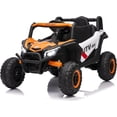 thumbnail image 3 of OUYAWEI 12V Ride On UTV Truck Parental Remote Control 4 Spring Suspension EVA Tires Safety Belt Bluetooth LED Orange, 3 of 7