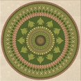 thumbnail image 1 of Ahgly Tapis d'Intérieur Lavable en Machine Carré Transitionnel Brun Gingembre Vert, 6 Pieds Carré, 1 of 7