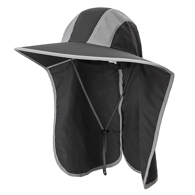 Tignapoo Chapeau de Protection Solaire Léger et Ajustable avec Grand Bord et Rabat de Nuque - Idéal pour les Activités de Plein Air comme la Plage, la Randonnée et le Camping, Offert en Gris Foncé et d'Autres Couleurs
