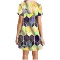 thumbnail image 3 of Jienlioq Robe Femme Grande Taille Liquidation Mode Femme Décontractée Manches Courtes Col Rond Imprimé Robe Mini Ample, 3 of 9