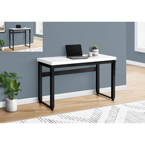 Monarch Specialties Computer Desk, Home Office, Standing, Adjustable, 48"l, Work, Laptop, Metal, Laminate, White, Black, Contemporary, Modern
