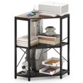 thumbnail image 1 of Costway Corner Printer Stand with Charging Station Adjustable Metal Mesh Shelf Brown, 1 of 10