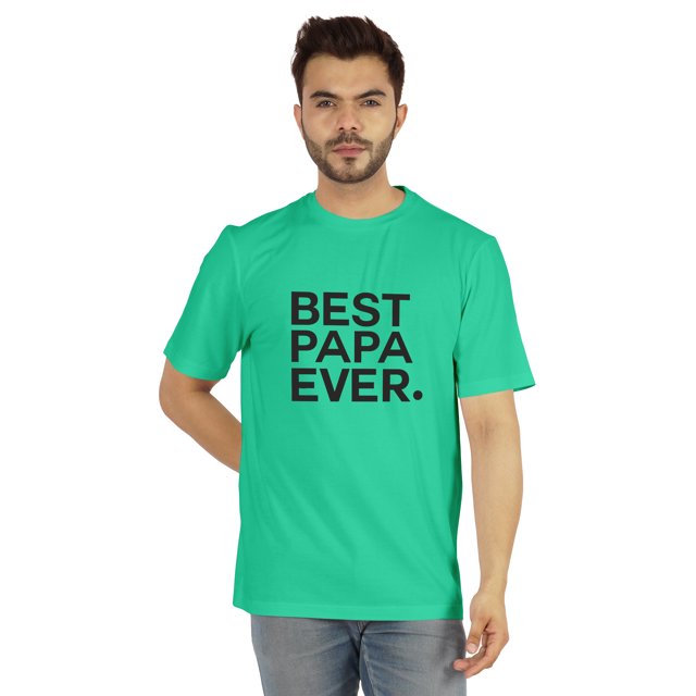 Inkmeso T-Shirt à Col Rond pour Hommes avec Imprimé Graphique Best Papa Ever.€ T-Shirt pour la Fête des Pères