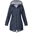 thumbnail image 1 of Imperméable Grande Taille pour Femmes, Long, à Capuche, Doublé, Coupe-Vent, Manteau de Pluie, Veste de Voyage, Vestes à Capuche pour l'Extérieur, 1 of 4