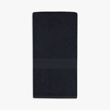 Mainstays Basics Solid Hand Towel, Soft & Durable, 100% Cotton, Black